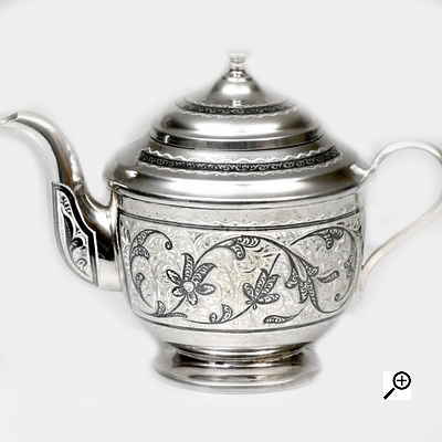 Cеребряный чайник «ОБЫЧАЙ». арт. 875-1-0021(2)