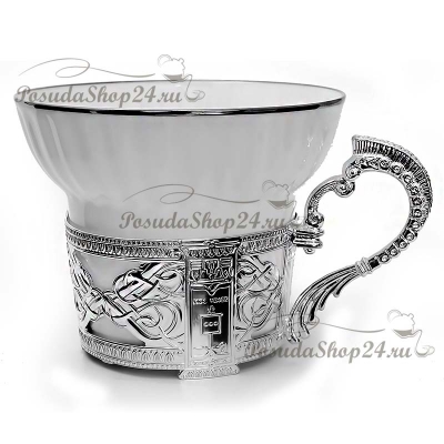 Серебряная чайная пара "Константин Великий". арт. 925-5-594НБ03801
