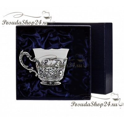 Серебряная чашка " Королевская охота" арт. 925-5-866ЧШ03006