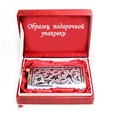 Серебряная Фляга «ОРНАМЕНТ». арт. 875-6-0003