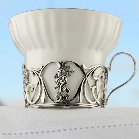Серебряная чайная пара «Ангел». арт. 925-5-738НБ03806