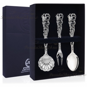 Чайный набор из серебра «ОХОТНИК». арт. 925-5-958НБ03806