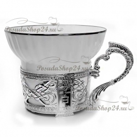 Серебряная чайная пара "Константин Великий". арт. 925-5-594НБ03801