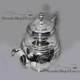 Cеребряный чайник «ШАХ».  арт. 875-6-0021