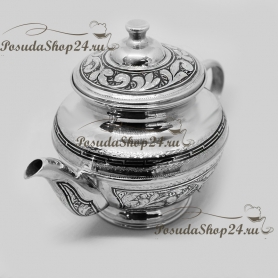 Серебряный заварочный чайник «ВОСТОК». арт. 875-2-1509