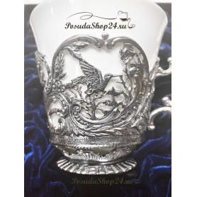 Серебряная чайная чашка «КОРОЛЕВСКАЯ ОХОТА». арт. 925-5-866ЧШ03806 