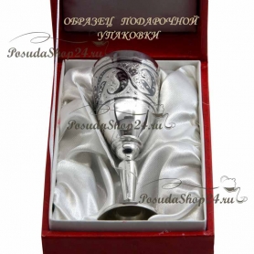 Серебряная кубачинская  рюмка "ГРАВЮРА". арт. 875-2-0235